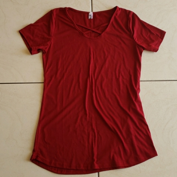 #10447-10 🔥🔥Tank top with front strap detail,M,Red. - Picture 1 of 3